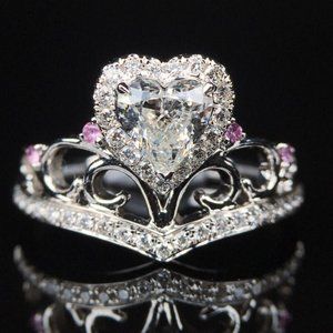 🌸Prinecess Heart Shape Twisted Beautiful 925 Silver Plated  for Women,UNVN12160